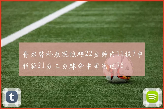 普尔替补表现惊艳22分钟内11投7中斩获21分三分球命中率高达75